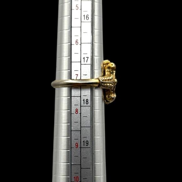 Vintage Avon Ring "Queensland" Gold Tone Purple Adjustable Signed - Picture 4 of 7